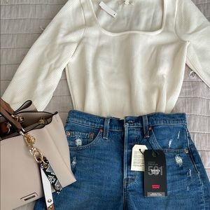 Madewell OTTOMAN RIB SQUARE NECK TOP
ANTIQUE CREAM